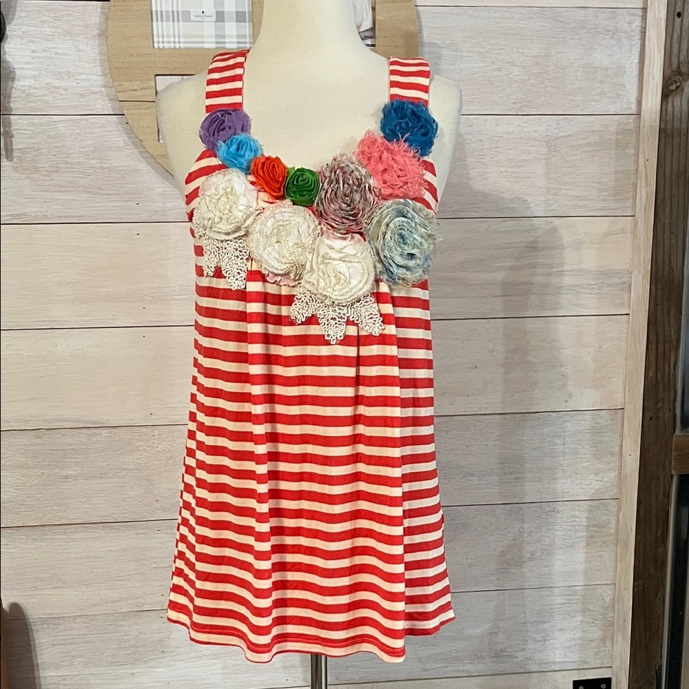 Radzoli Red and White Striped Top M